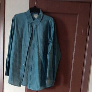 Haggar Men's Casual Button Down Shirt - Teal